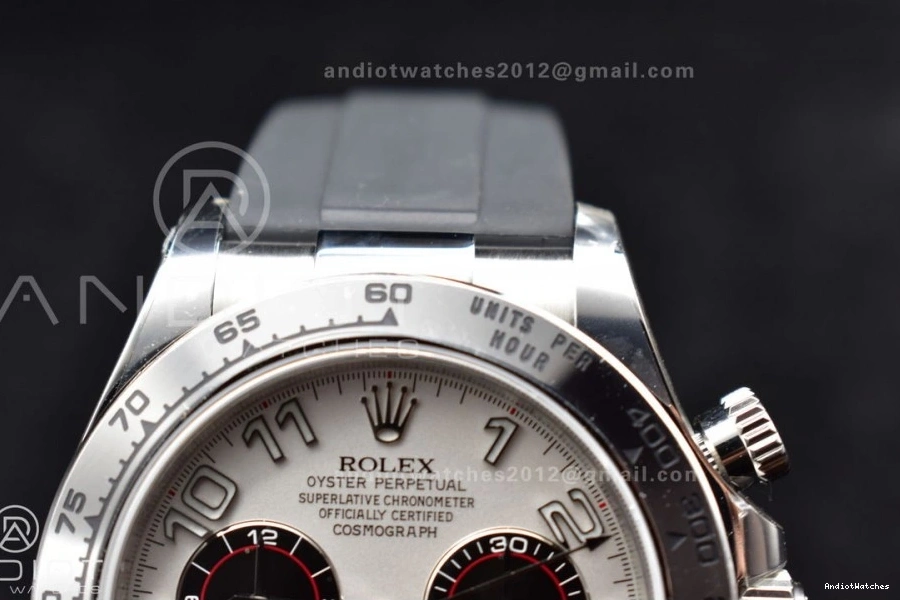 SA4130 Clean Silver Daytona 116519 Black 1:1 Best Edition Strap on Rubber Dial Elegant 904L Case SS 414 V 0331